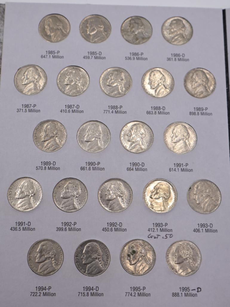 Four Coin Folders Full of Jefferson Nickels - 20