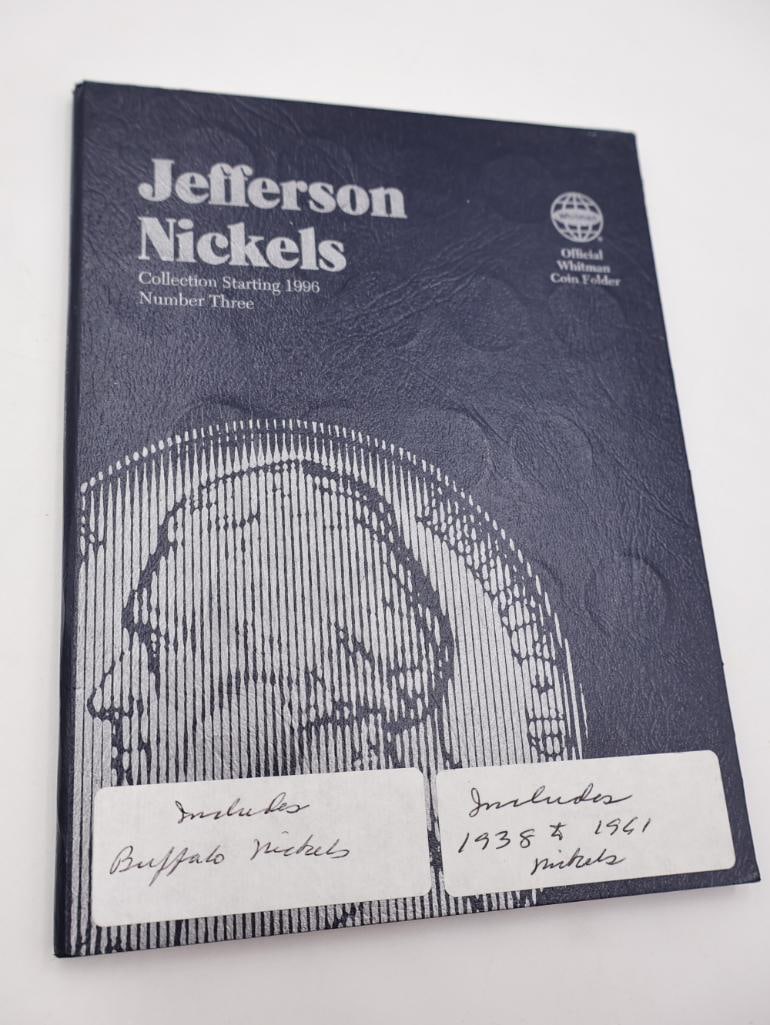 Two Jefferson Nickel Coin Folders, One with Old Buffalo Nickels - 10