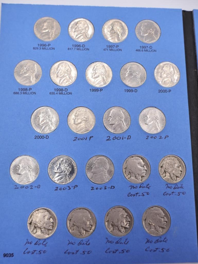 Two Jefferson Nickel Coin Folders, One with Old Buffalo Nickels - 14