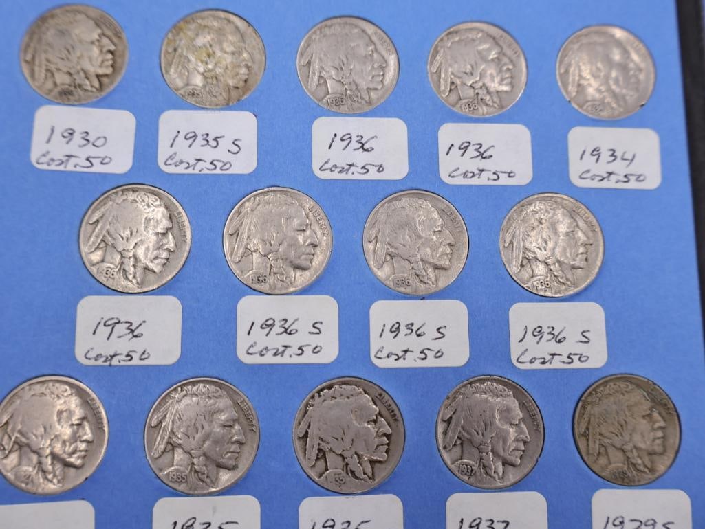 Two Jefferson Nickel Coin Folders, One with Old Buffalo Nickels - 18