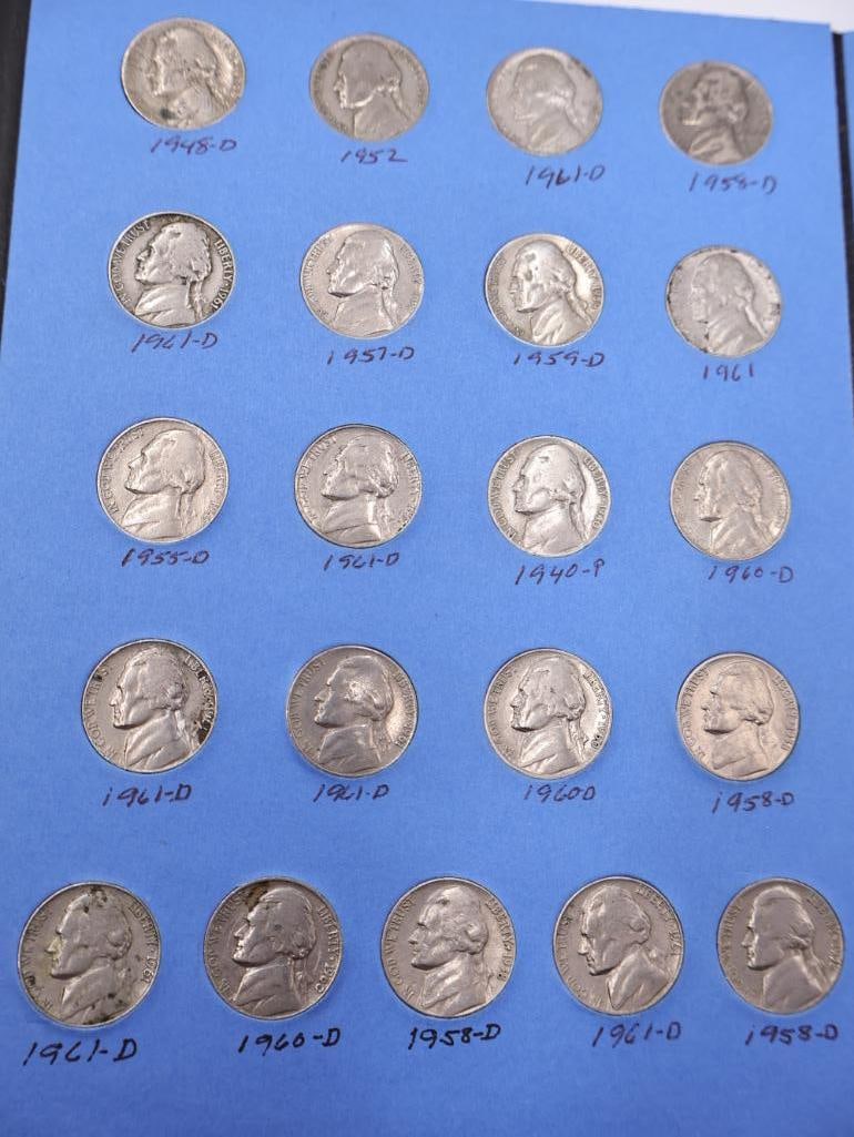 Two Jefferson Nickel Coin Folders, One with Old Buffalo Nickels - 20