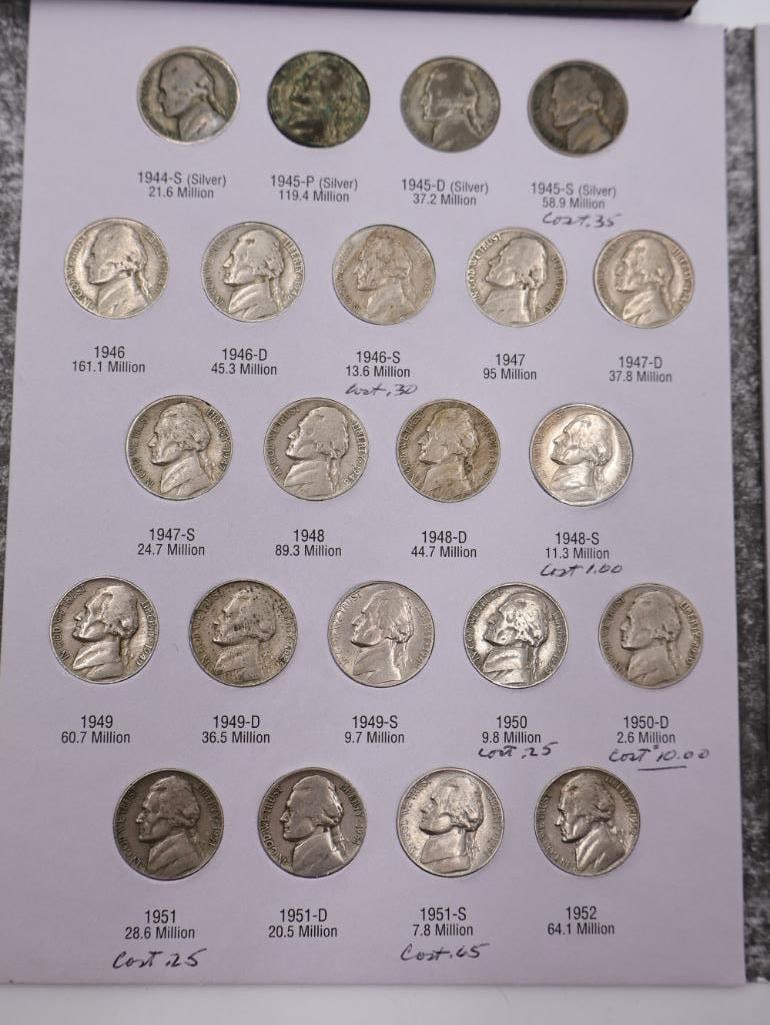 Two Jefferson Nickel Coin Folders, One with Old Buffalo Nickels - 6