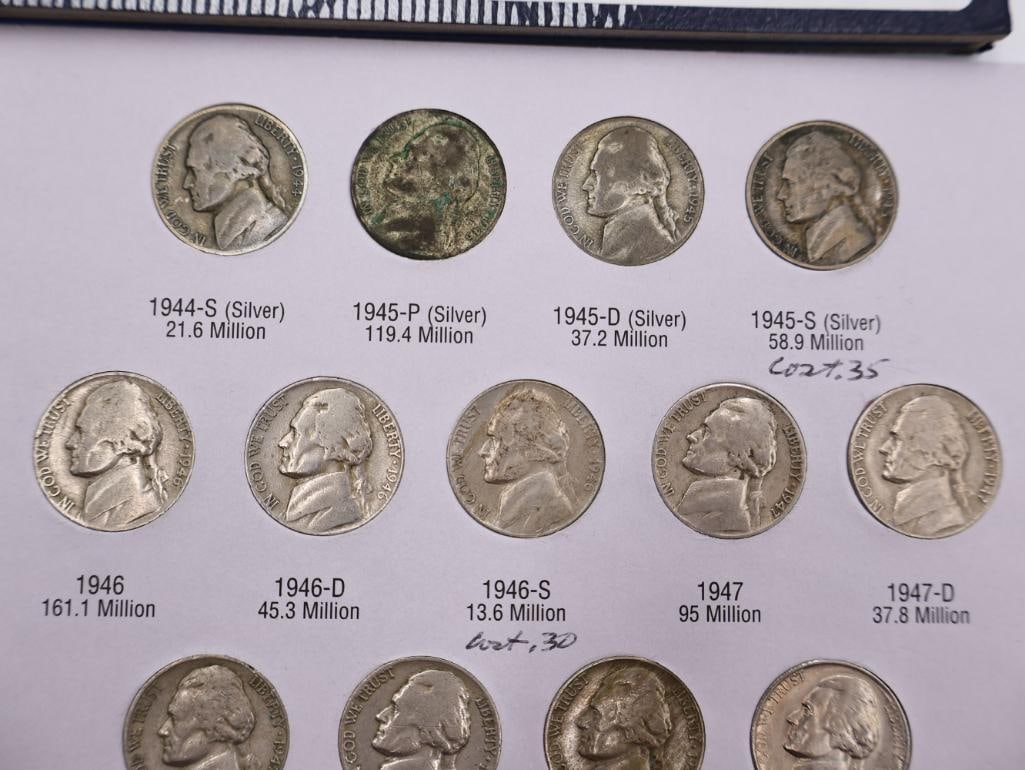 Two Jefferson Nickel Coin Folders, One with Old Buffalo Nickels - 7