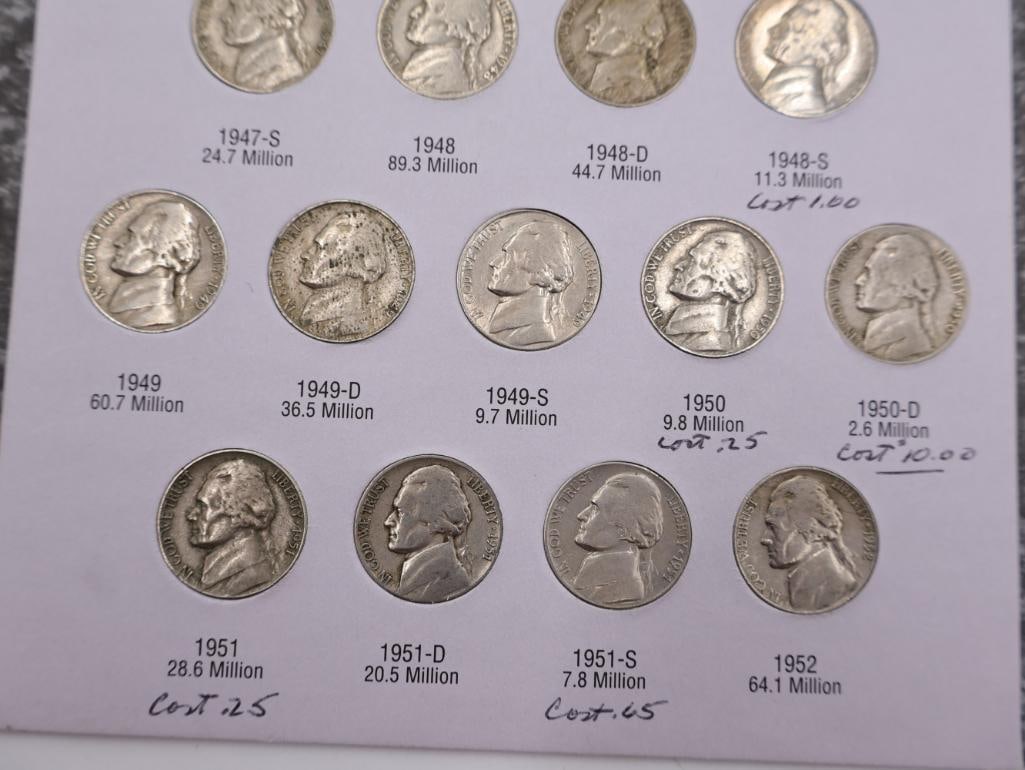 Two Jefferson Nickel Coin Folders, One with Old Buffalo Nickels - 8