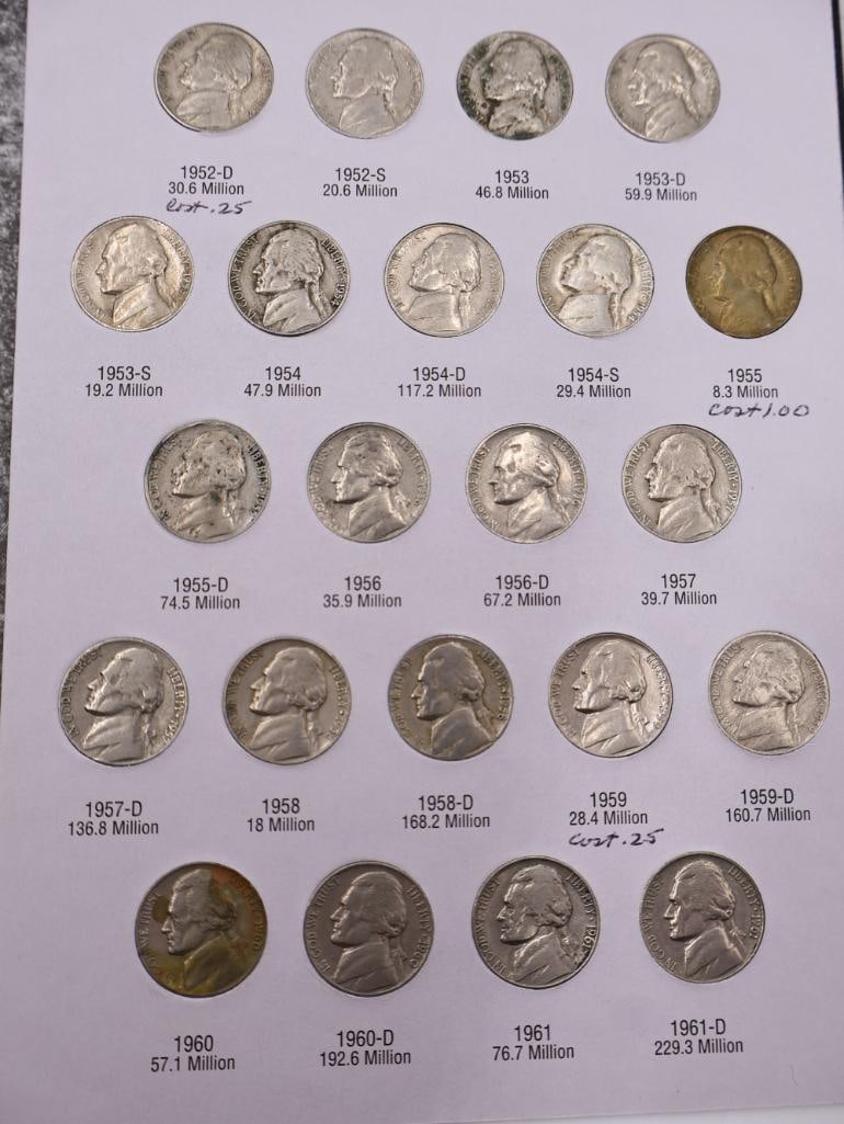Two Jefferson Nickel Coin Folders, One with Old Buffalo Nickels - 9