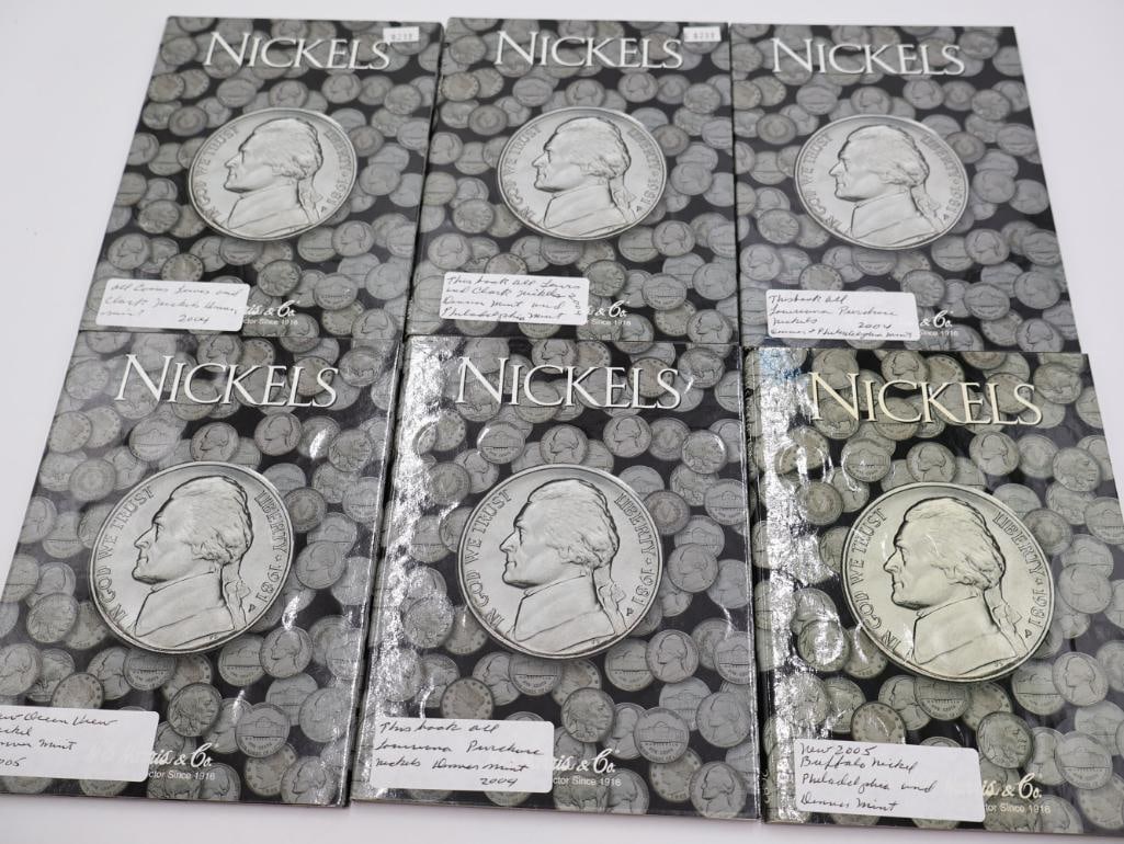 Six Full Jefferson and More Nickel Folders: Please see all photos for what is actually included. This collector modified many of the folders and renamed the slots for the coins