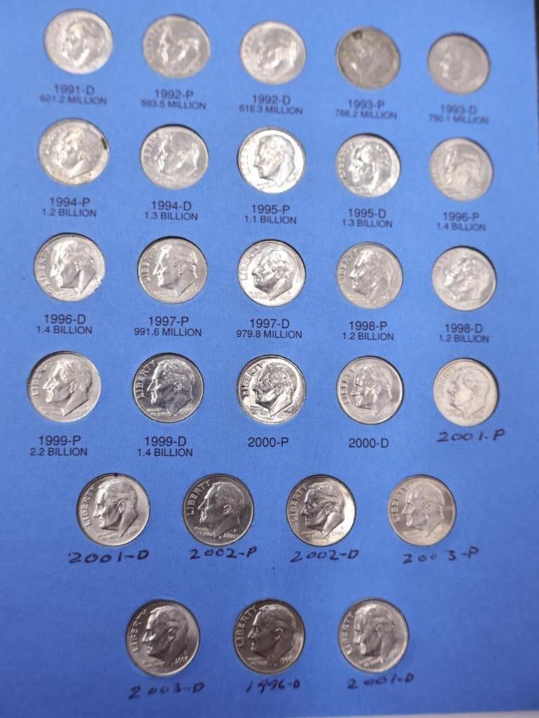 Three Roosevelt Dime Coin Folders - 11