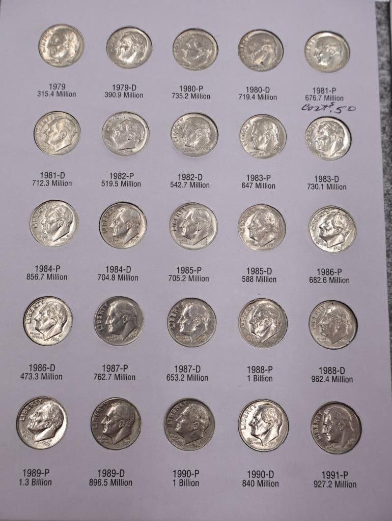 Three Roosevelt Dime Coin Folders - 15
