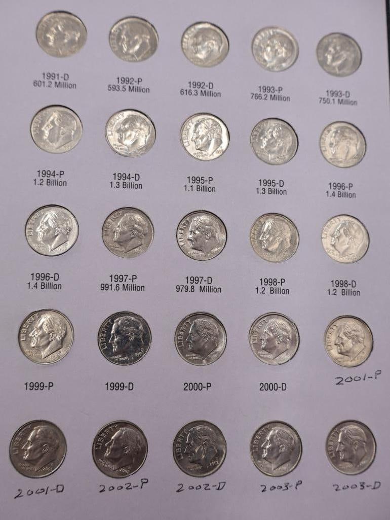 Three Roosevelt Dime Coin Folders - 16