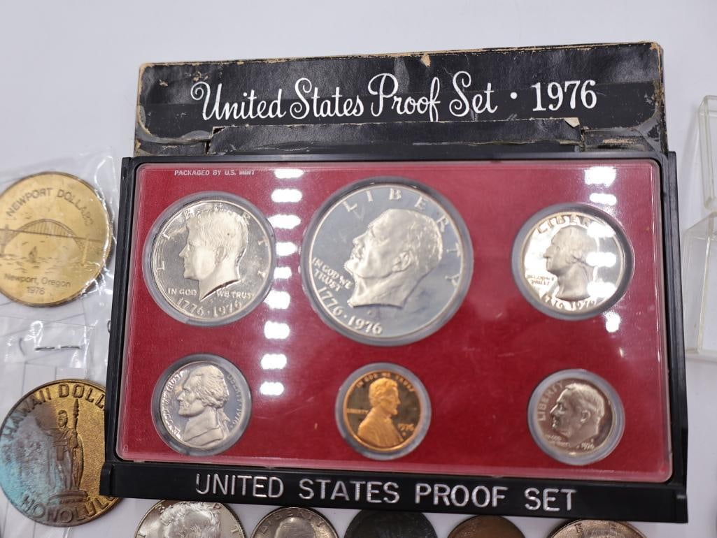 1976 US Proof Set and Collectible Coins and Tokens - 2