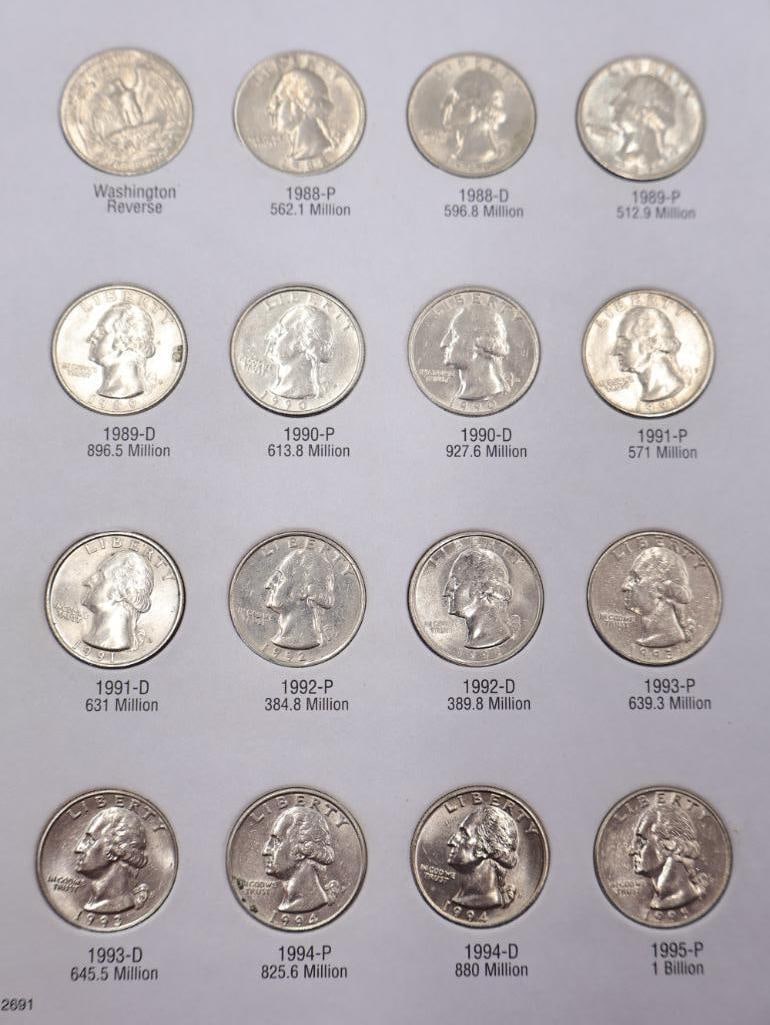 Four Coin Folders Full of Washington Quarters - 10