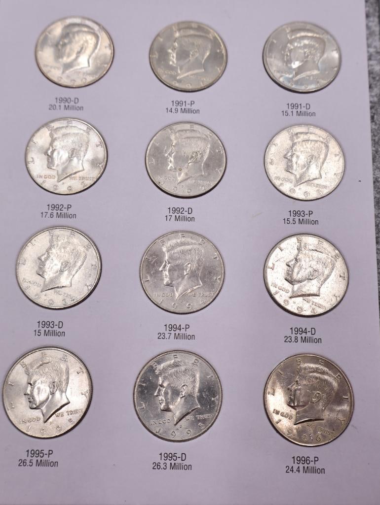 Three Kennedy Half Dollar Coin Folders, Including Some Silver - 11