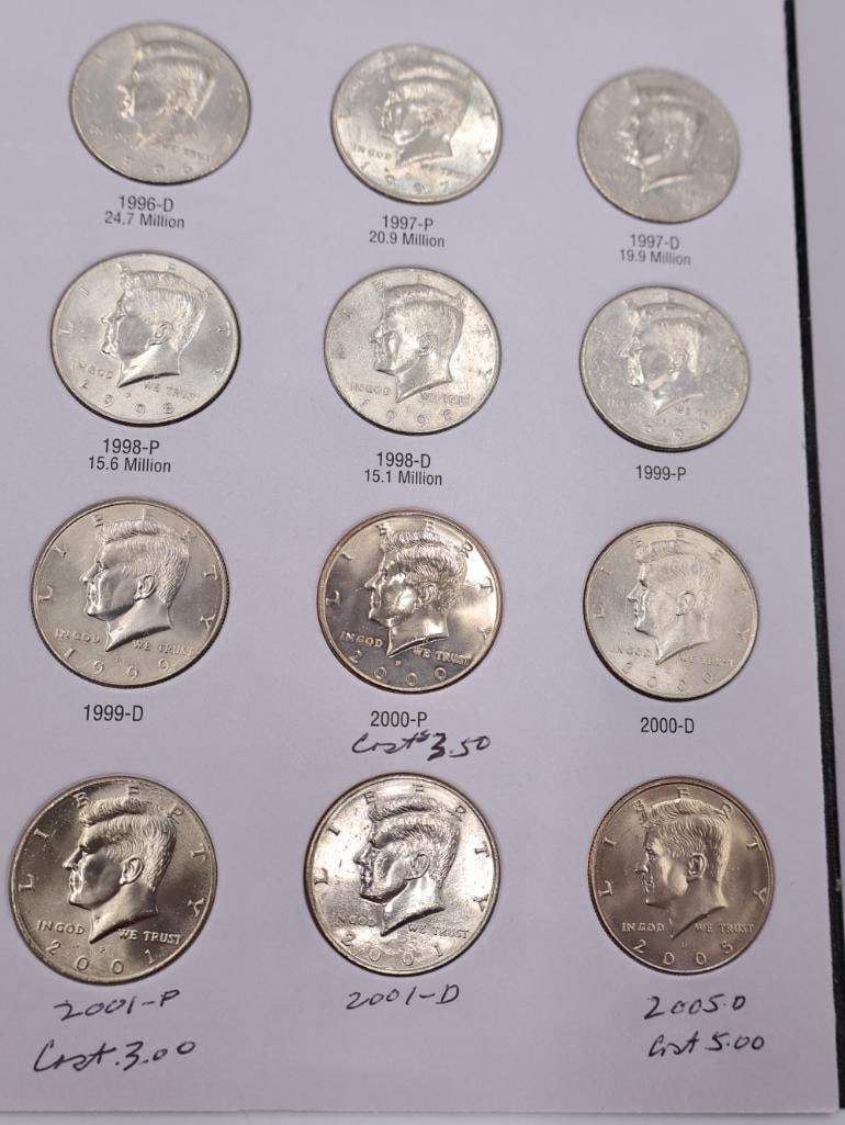Three Kennedy Half Dollar Coin Folders, Including Some Silver - 12