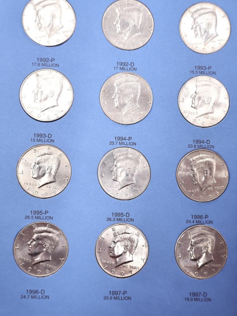 Three Kennedy Half Dollar Coin Folders, Including Some Silver - 16