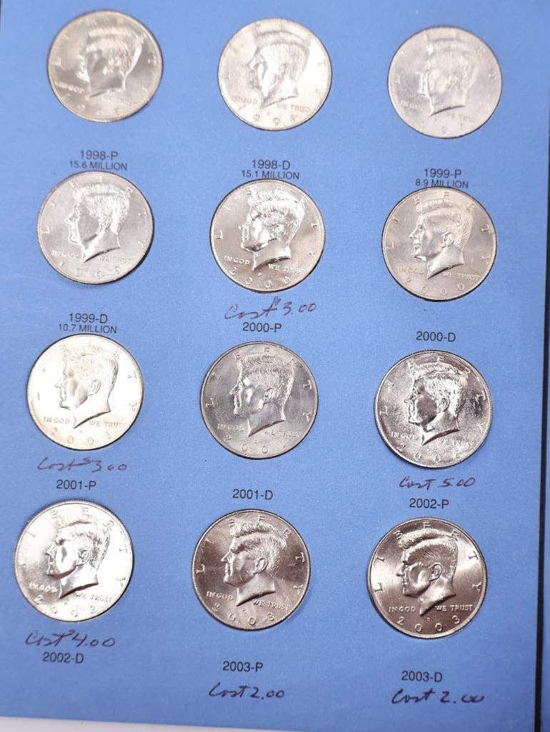 Three Kennedy Half Dollar Coin Folders, Including Some Silver - 17