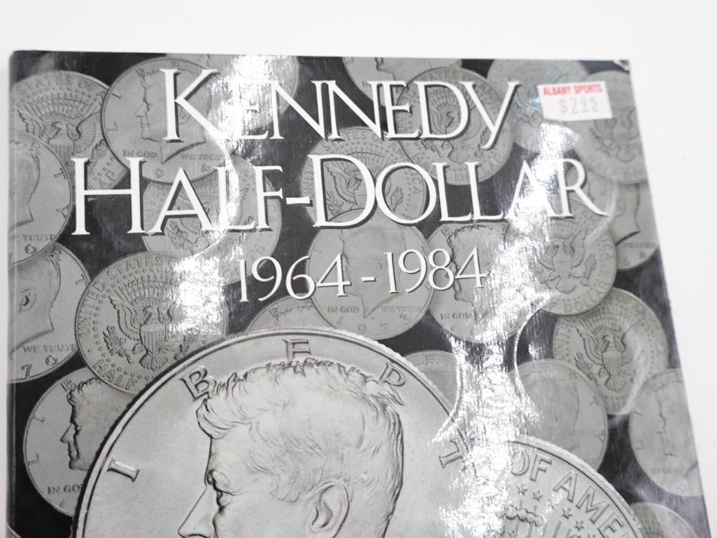 Three Kennedy Half Dollar Coin Folders, Including Some Silver - 2