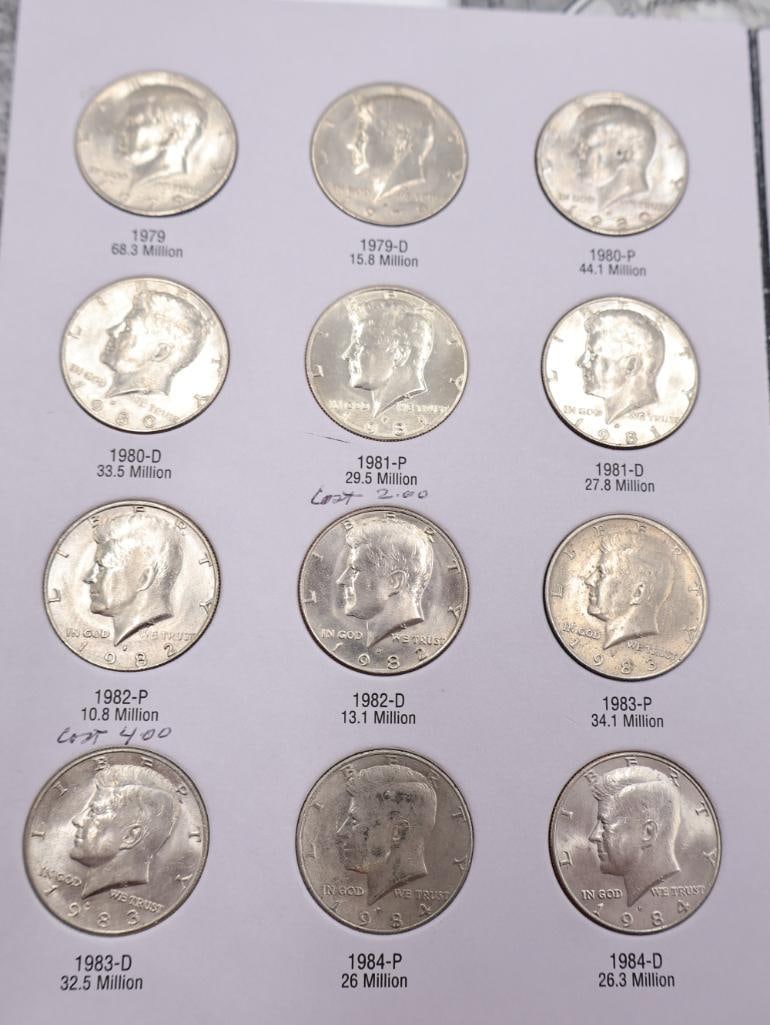 Three Kennedy Half Dollar Coin Folders, Including Some Silver - 6