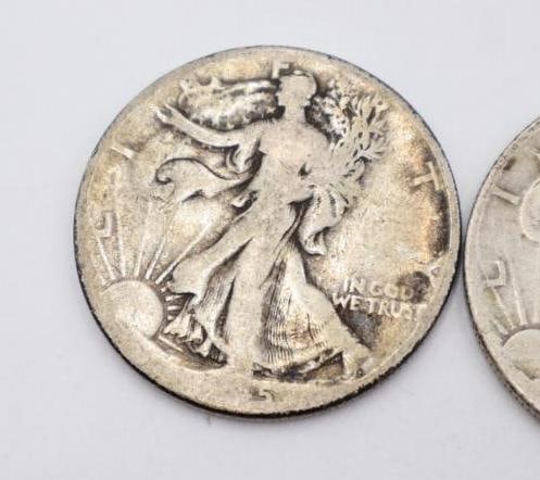 Four Silver Content US Coins - 2
