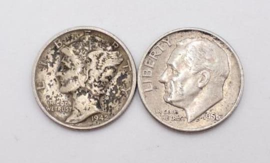 Four Silver Content US Coins - 5