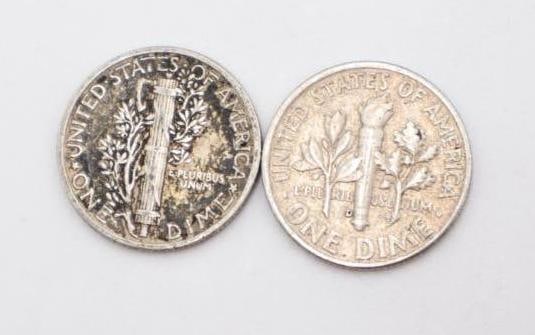 Four Silver Content US Coins - 6