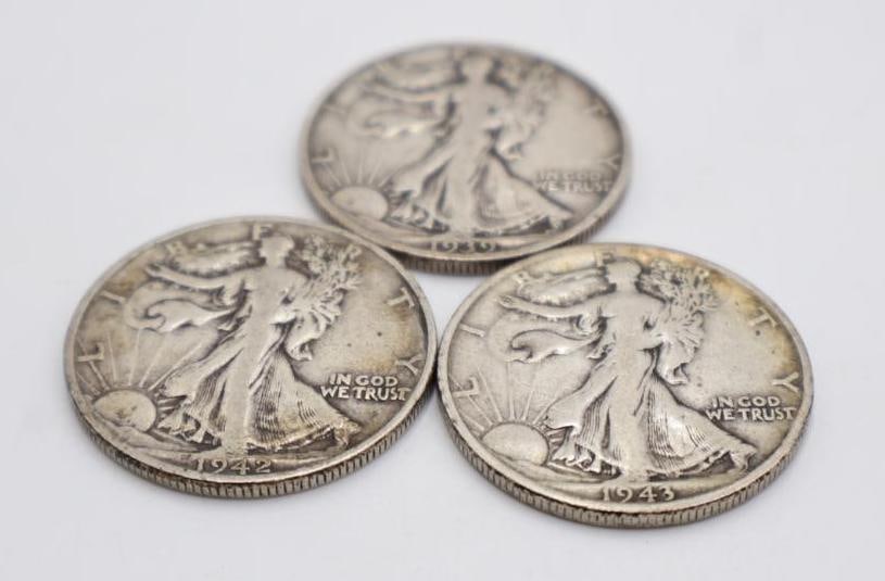 Three Walking Liberty Half Dollars - 2