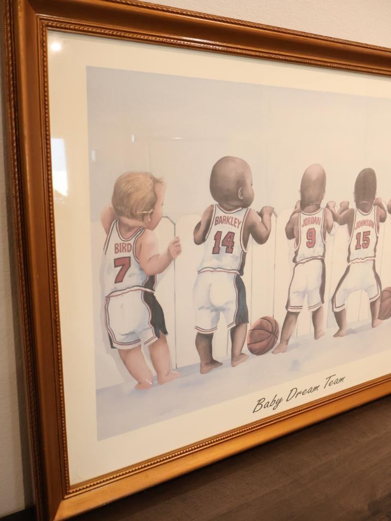 Large 'Baby Dream Team' Framed Print - 2