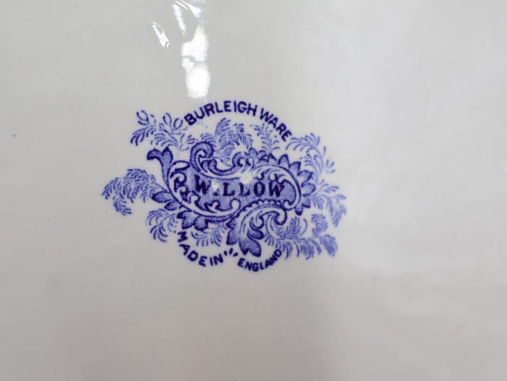 Antique Burleigh Ware Blue Willow Platter - 8