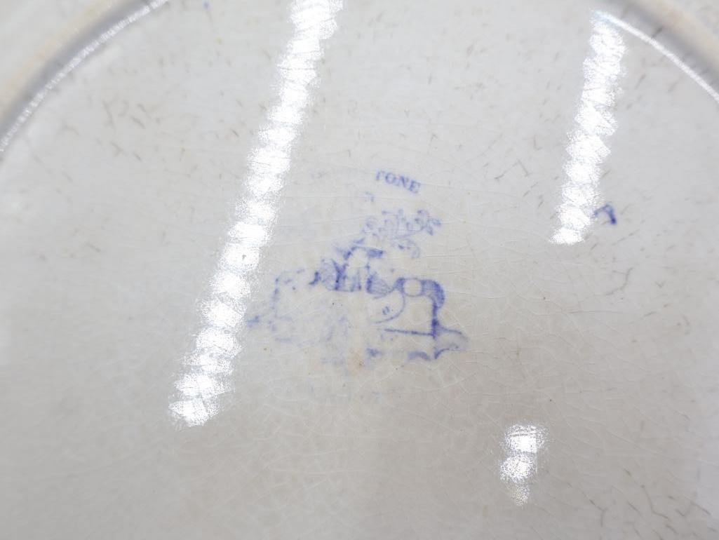 Two Antique Ironstone Blue Transferware Plates - 11