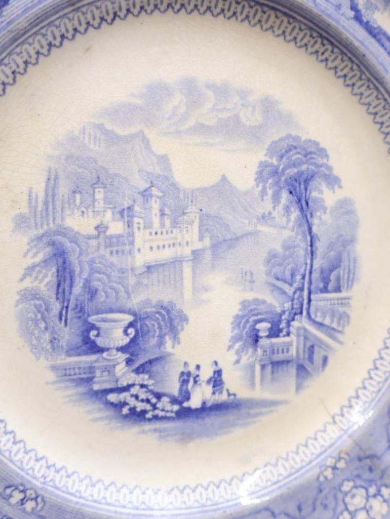 Two Antique Ironstone Blue Transferware Plates - 3