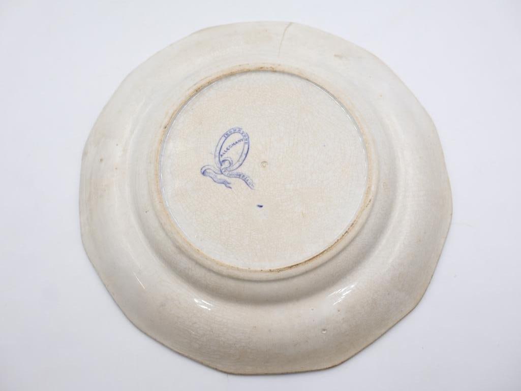 Two Antique Ironstone Blue Transferware Plates - 5