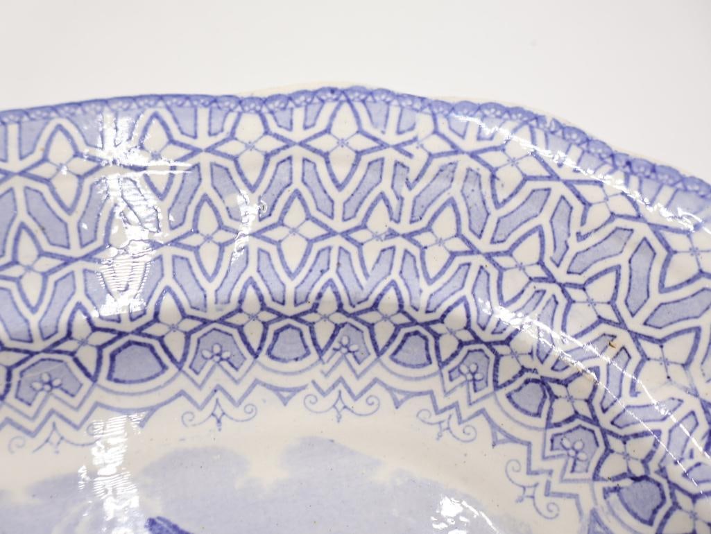 Antique Blue Transferware Platter - 5