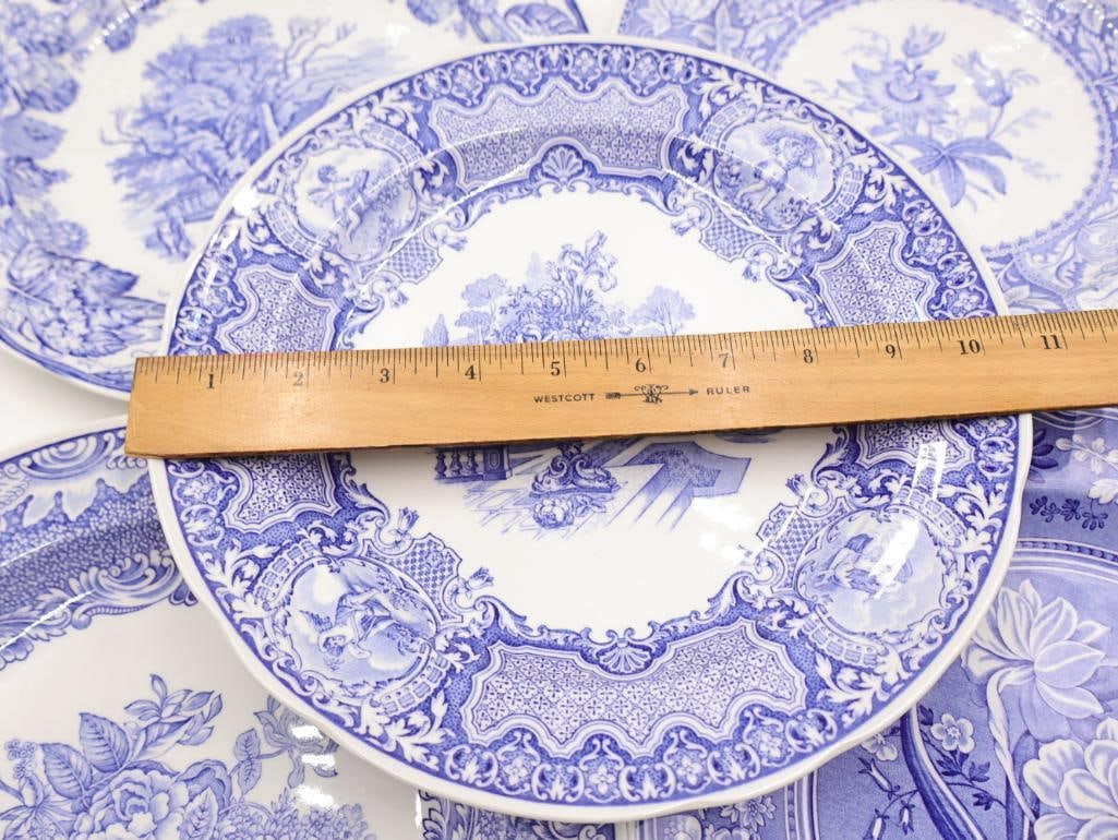Various Spode Blue Transferware Plates - 2