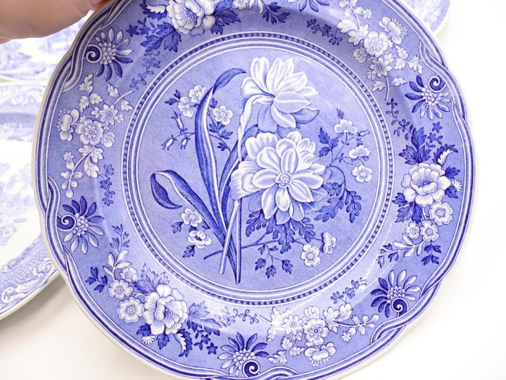 Various Spode Blue Transferware Plates - 5