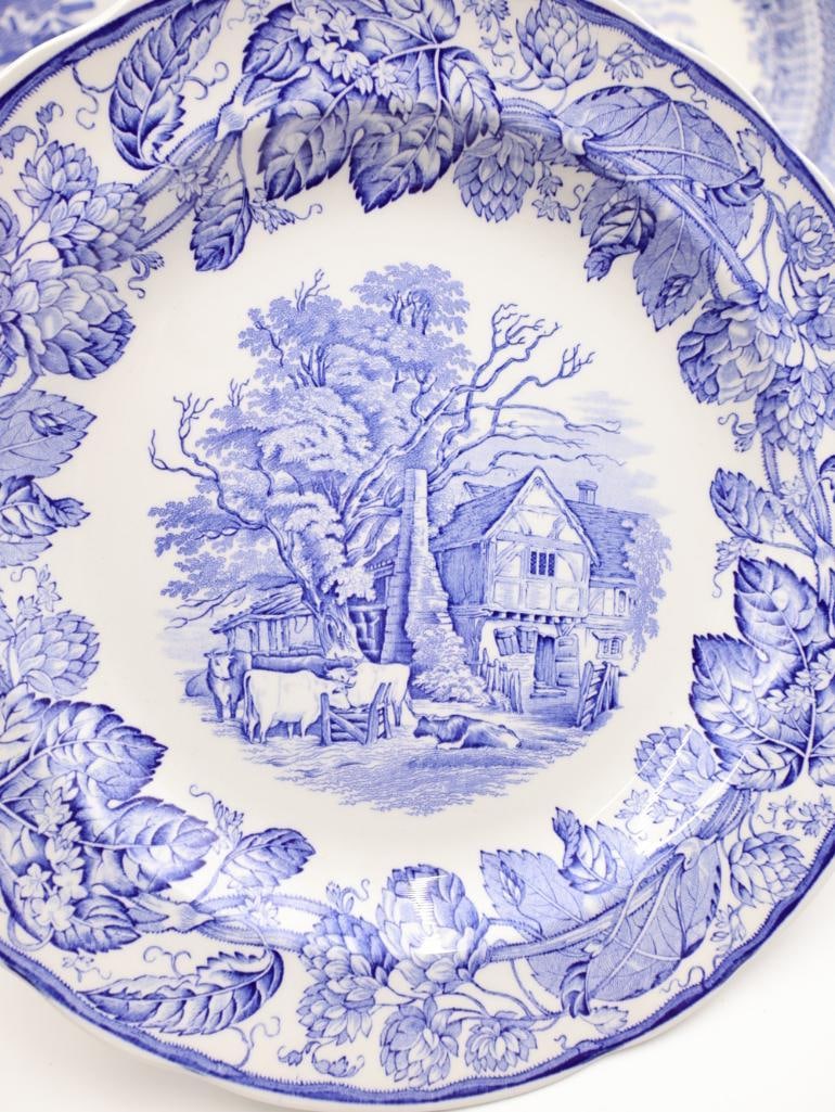Various Spode Blue Transferware Plates - 9