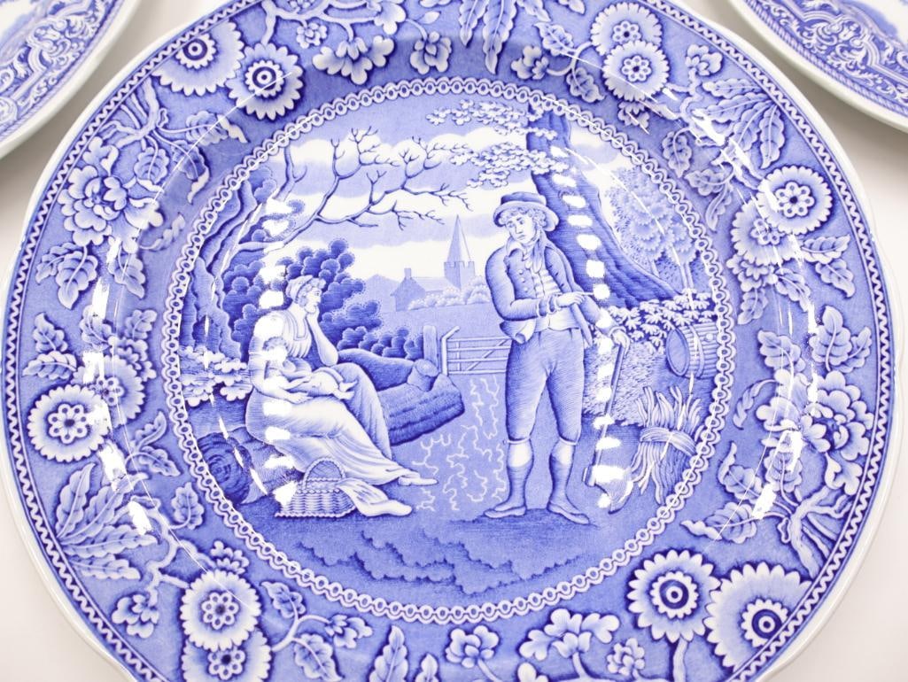 Various Spode Blue Transferware Plate Pairs and More - 5