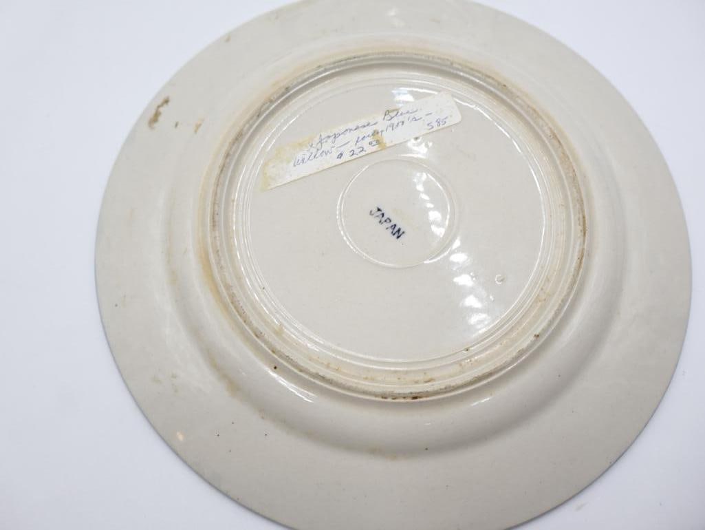 Two Antique Asian Inspired Blue Transferware Plates - 4