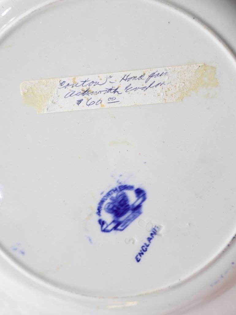 Two Antique Asian Inspired Blue Transferware Plates - 8