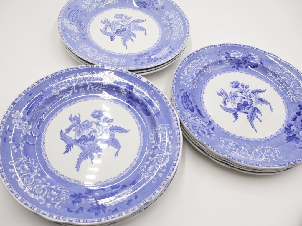 Set of Spode Blue Transferware Camilla Plates - 5
