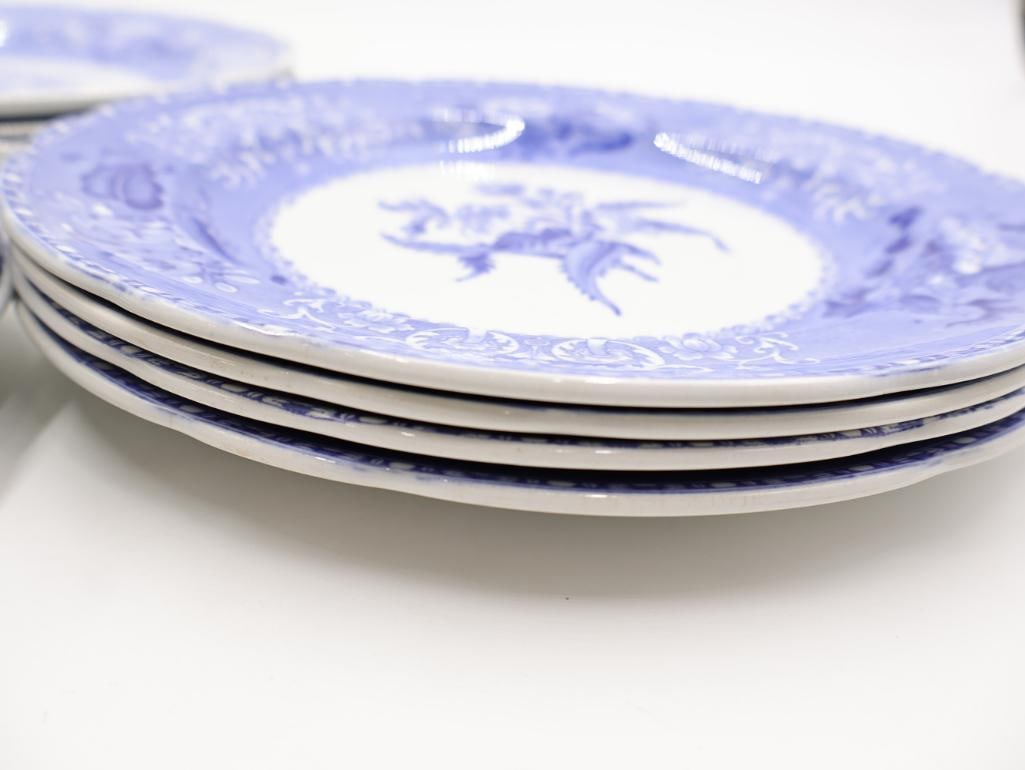 Set of Spode Blue Transferware Camilla Plates - 9