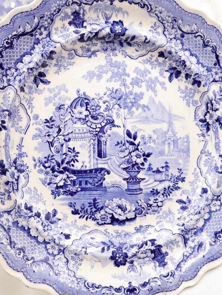 Two Antique Blue Transferware Plates - 3