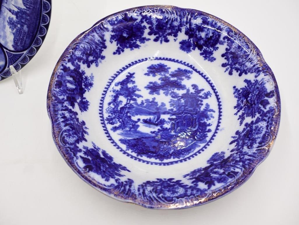 Various Blue Transferware Dishes and Souvenir - 6