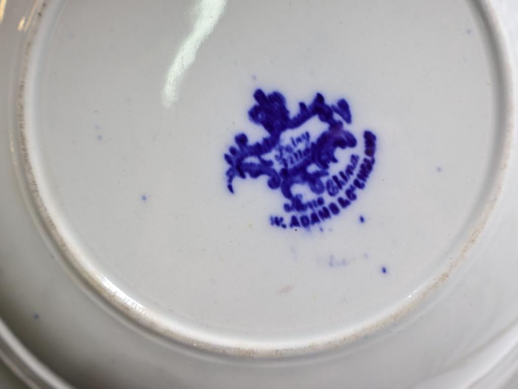 Various Blue Transferware Dishes and Souvenir - 8