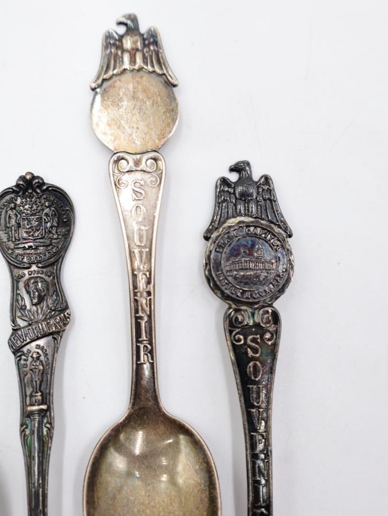 Collection of Sterling Silver Souvenir Spoons - 10