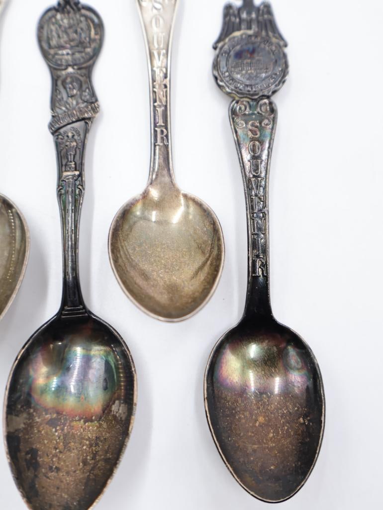 Collection of Sterling Silver Souvenir Spoons - 11