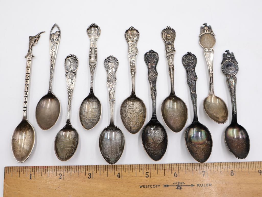 Collection of Sterling Silver Souvenir Spoons - 2