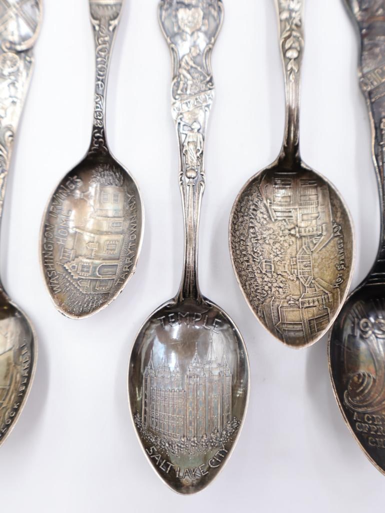 Collection of Sterling Silver Souvenir Spoons - 6
