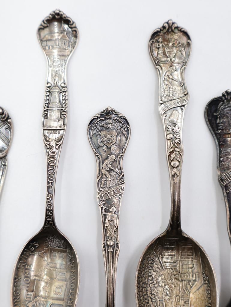 Collection of Sterling Silver Souvenir Spoons - 7