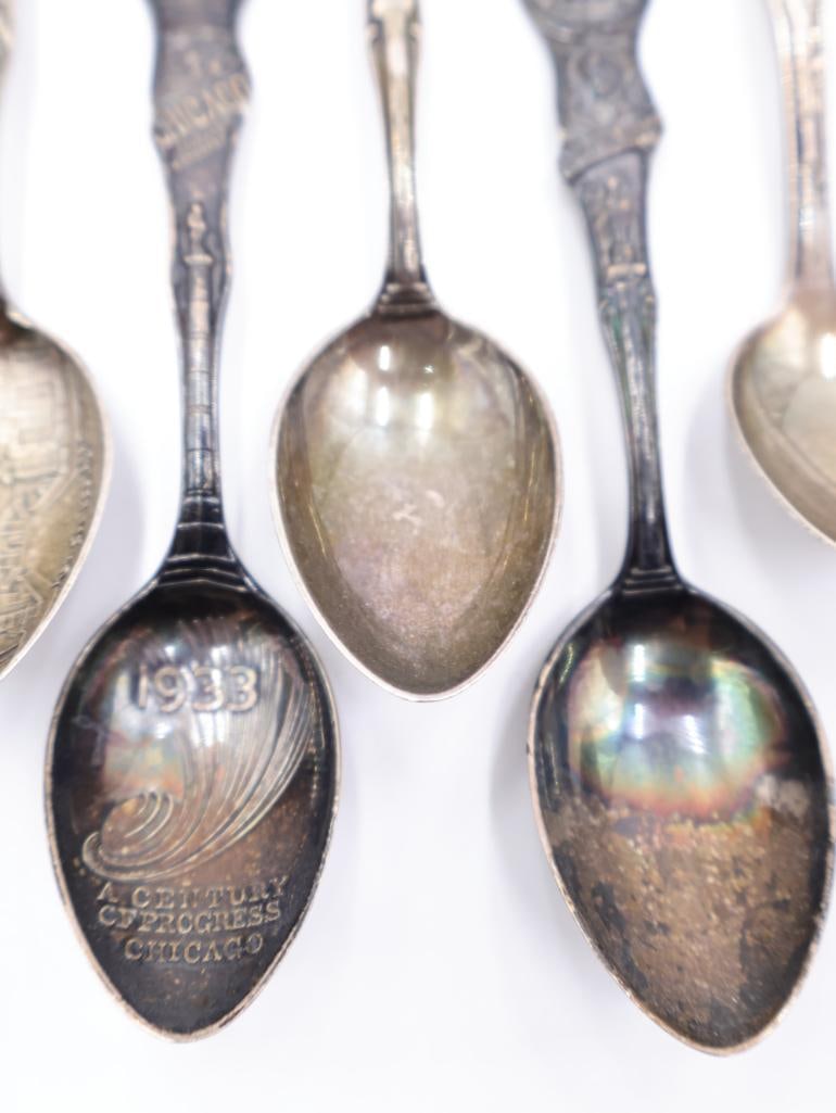 Collection of Sterling Silver Souvenir Spoons - 8