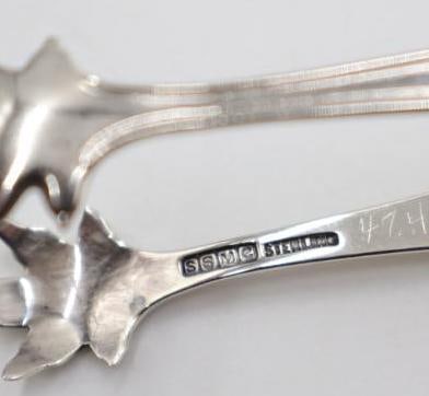 Collection of Sterling Silverware Including Lovely Thistle Amethyst Spoon - 12