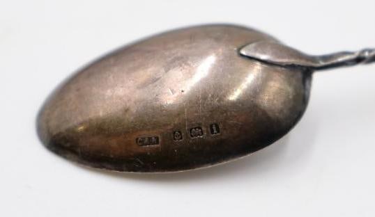 Collection of Sterling Silverware Including Lovely Thistle Amethyst Spoon - 6